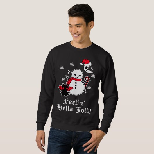 Sweatshirt Emo Christmas Goth Sarcastic Meme Horror Gothic Sn (Devant entier)