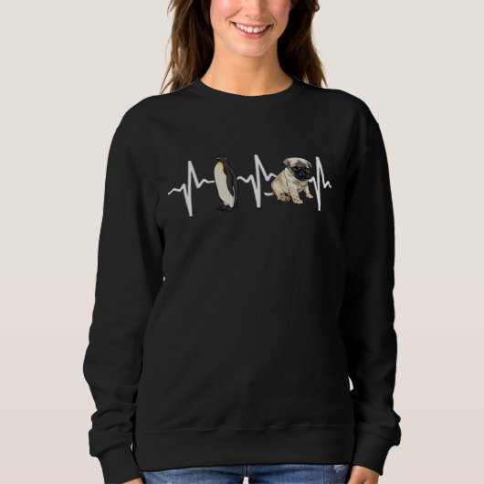 Sweatshirt Emperor Penguin Pug Heartbeat Dog (Devant)