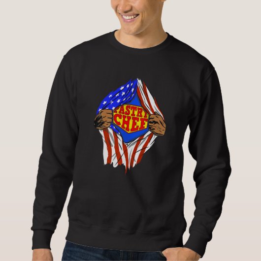 Sweatshirt Emploi de Super Pâtissier Héros (Devant)