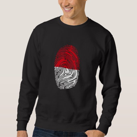 Sweatshirt Empreinte ADN du drapeau du pays Indonésie (Devant)