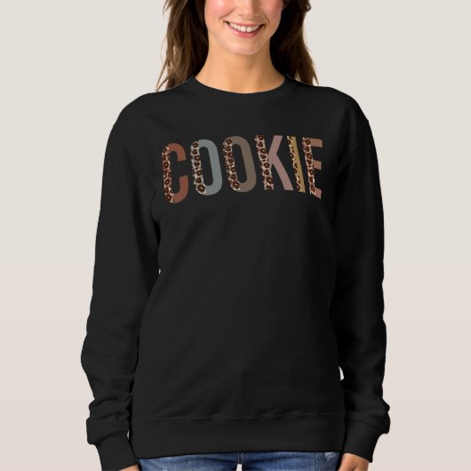 Sweatshirt Empreinte de léopard de biscuits Maman mignonne Fê (Devant)