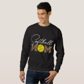 Sweatshirt Empreinte de léopard de maman softball (Devant entier)
