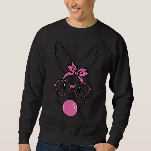 Sweatshirt Empreinte de léopard Lapin Bunny Blowbble Gum Est (Devant)