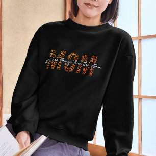 Sweatshirt Empreinte de léopard MOM MUM Typographie - Mère él