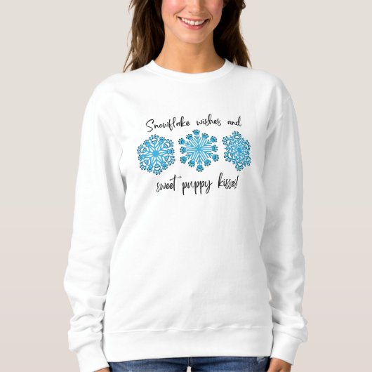 Sweatshirt Empreinte de patte Winter Snowflake Puppy Kisses (Devant)
