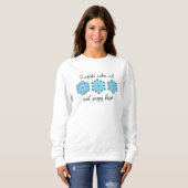Sweatshirt Empreinte de patte Winter Snowflake Puppy Kisses (Devant entier)