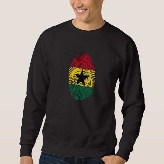 Sweatshirt Empreinte digitale ADN Drapeau du Ghana (Devant)