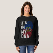 Sweatshirt Empreinte digitale du drapeau d'Haïti C'est dans m (Devant entier)