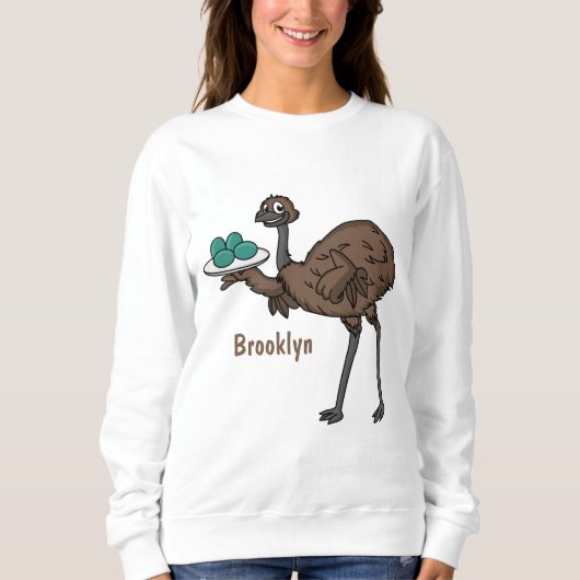 Sweatshirt Emu avec dessin animé d'oeufs (Devant)