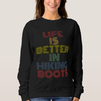 Sweatshirt En bottes de randonnée camping montagnes rétro 1