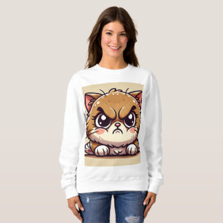 Sweatshirt En Colère Mais Adorable : Design de chat de dessin