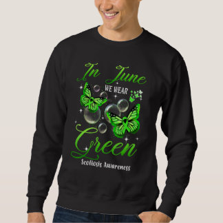 Sweatshirt En juin nous portons le papillon vert Scoliose Sen