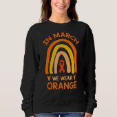 Sweatshirt En Mars Nous Portons Orange Ribbon Boho Rainbow (Devant)