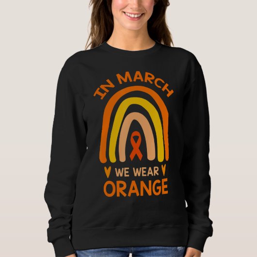 Sweatshirt En Mars Nous Portons Orange Ribbon Boho Rainbow (Devant)