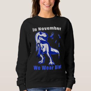 Sweatshirt En Novembre Nous Portons Bleu T Rex Toddler Diabèt