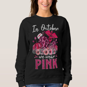 Sweatshirt En Octobre Nous Portons Pink Nurse Life Citrouille