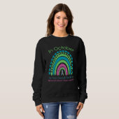 Sweatshirt En Octobre Nous Portons Vert Turquoise Rose Métast (Devant entier)