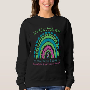 Sweatshirt En Octobre Nous Portons Vert Turquoise Rose Métast