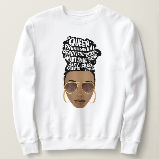 Sweatshirt Encouragement des femmes noires, chaise à cheveux  (Design devant)