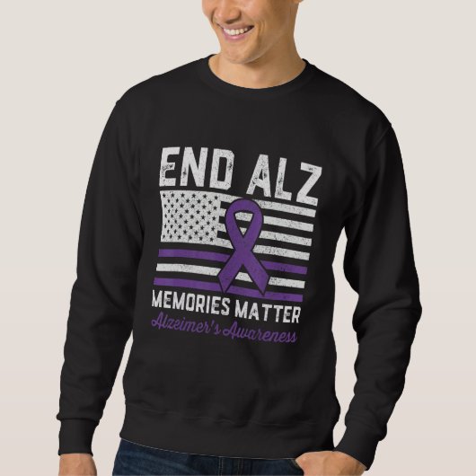 Sweatshirt End Alz Memories Matter Alzheimers Awareness Purpl (Devant)