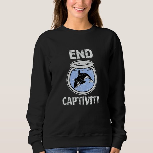 Sweatshirt End Captivity Shirt Free the Orca Whales apparel (Devant)