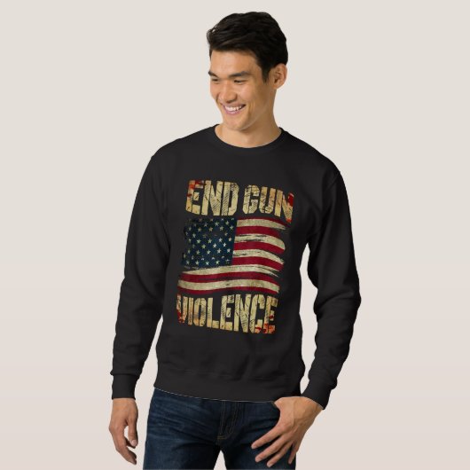 Sweatshirt End Gun Violence Awareness US Flag Gun Control (Devant entier)
