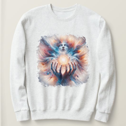 Sweatshirt Énergie cosmique intégrée par les mains (Design devant)