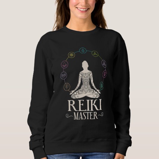 Sweatshirt Energy Chakra Holistic Healing Hands Buddha Reiki (Devant)
