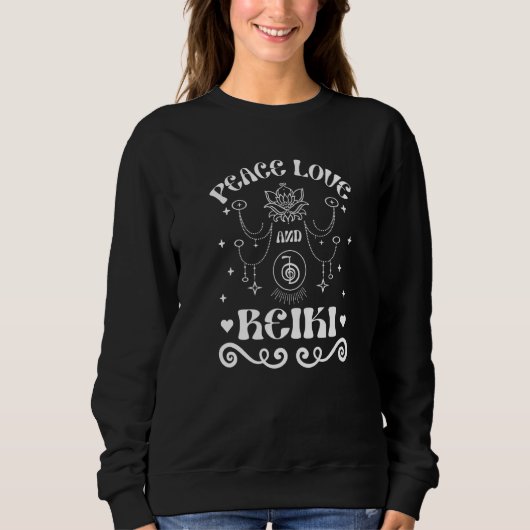 Sweatshirt Energy Chakra Holistic Healing Hands Peace Love an (Devant)