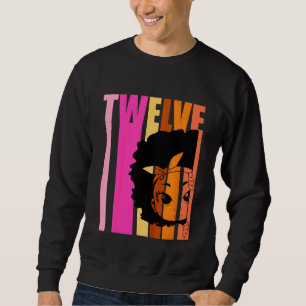 Sweatshirt Enfants 12 Aujourd'hui Black Girl Queen Retro 12e 