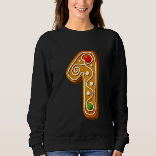 Sweatshirt Enfants  1 Plus Mignon Capital Cookie De Noël Alph (Devant)