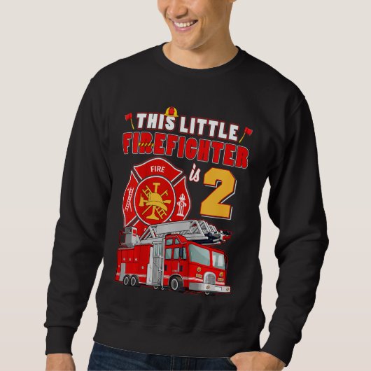 Sweatshirt Enfants 2 ans pompier Anniversaire Feu Tr (Devant)