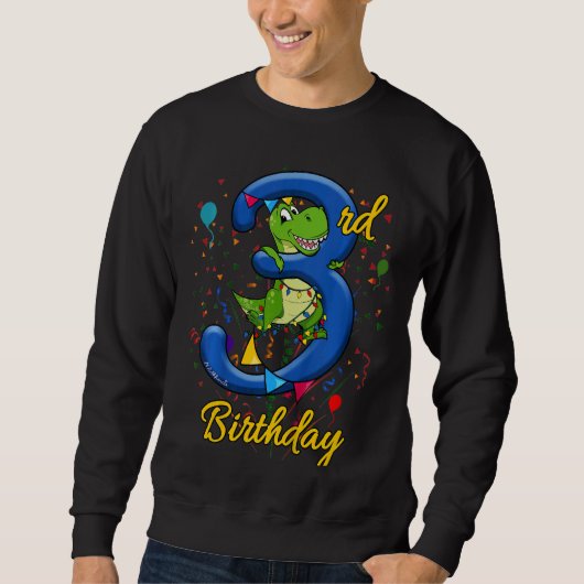Sweatshirt Enfants 3 ans Garçons Troisième Anniversaire Rex 3 (Devant)