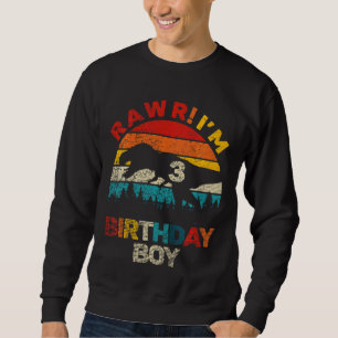 Sweatshirt Enfants 3e anniversaire Garçon Rawr Im 3 Dinosaur