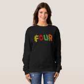 Sweatshirt Enfants 4 ans Garçon Dinosaur Rex 4e anniversaire  (Devant entier)