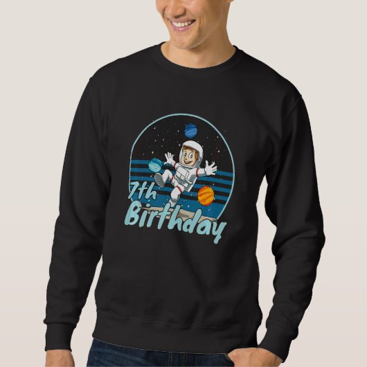 Sweatshirt Enfants Astronaut 7e anniversaire Space Kids Party (Devant)