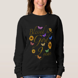 Sweatshirt Enfants Bénis Par Dieu Pendant 9 Ans Papillon Sunf