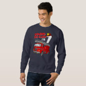 Sweatshirt Enfants Camion d'incendie 7 ans pompier 7e (Devant entier)