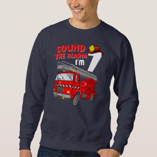 Sweatshirt Enfants Camion d'incendie 7 ans pompier 7e (Devant)