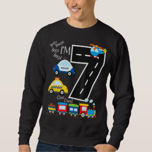 Sweatshirt Enfants Camions Train 7e fête d'anniversaire Enfan