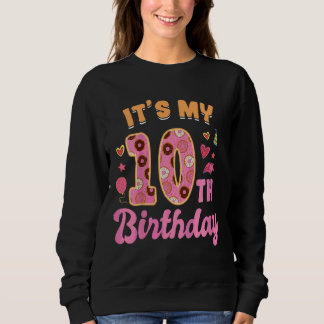 Sweatshirt Enfants C'est mon 10e anniversaire Sweet Donut Joy