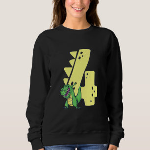 Sweatshirt Enfants Dinosaur Anniversaire 4 Anniversaire Garço