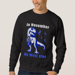 Sweatshirt Enfants En Novembre Nous Portons Bleu T Rex Toddle