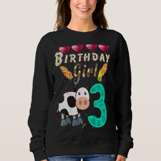 Sweatshirt Enfants Enfants 3 ans Vache Anniversaire Fille fil