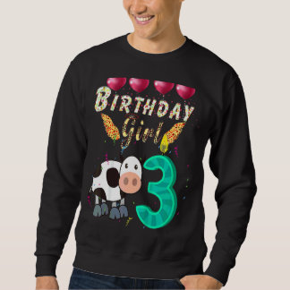 Sweatshirt Enfants Enfants 3 ans Vache Anniversaire Fille fil
