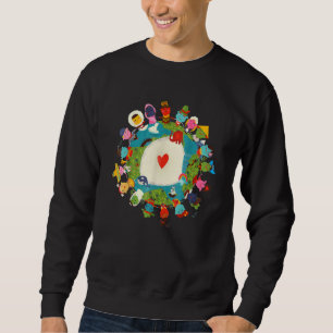 Sweatshirt Enfants Enfants Aimer La Planète Terre Paix Mondia