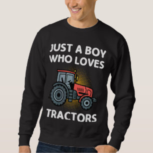 Sweatshirt Enfants Facilement Distrait Par Tracteurs Pour Gar