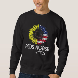 Sweatshirt Enfants Infirmière pédiatrique Drapeau américain p