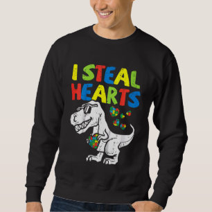 Sweatshirt Enfants Je Vole Coeurs Trex Dinosaur Toddler Autis