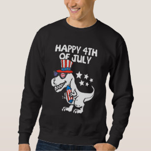 Sweatshirt Enfants Joyeux 4 juillet T-Rex Dino Dinosaur Baby 